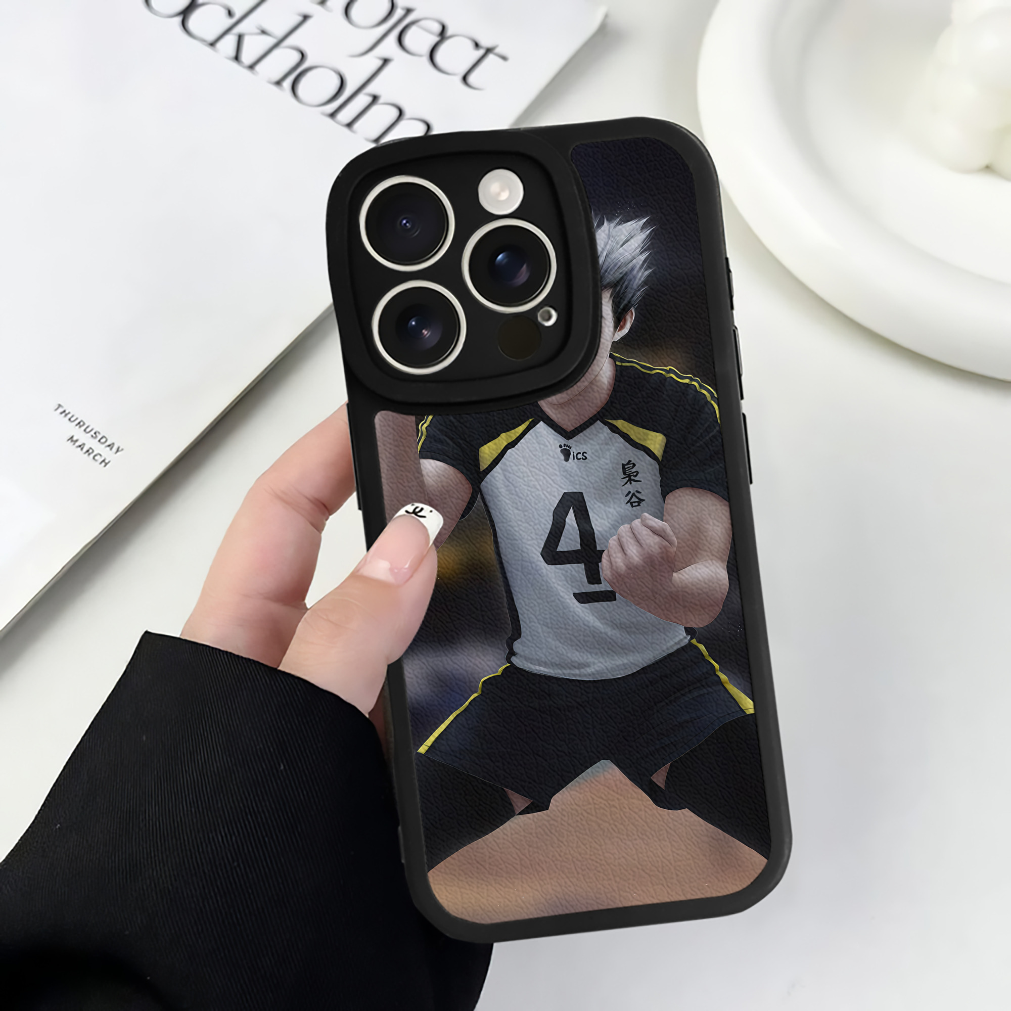 （画像用） ハイキュー!! Haikyu!! 【iPhone 16シリーズ対応】シリコンスマホケース（レザー調） 材質：シリコン